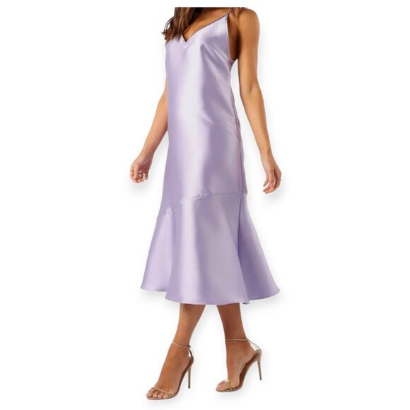 Petal & Pup Lavender Satin Midi Dress XL - Picture 3 of 12